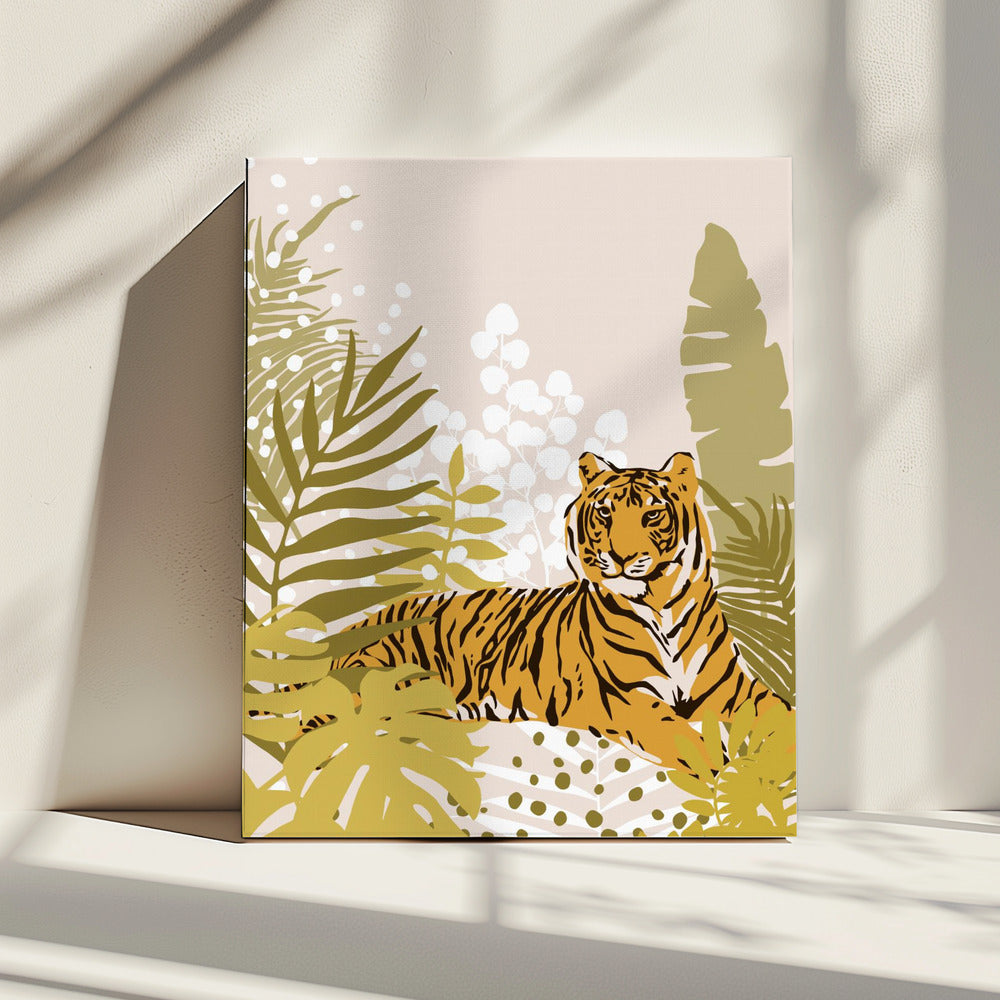 Tiger Laying Down By Cats and Dotz 30 X 42 Inches | Canvas