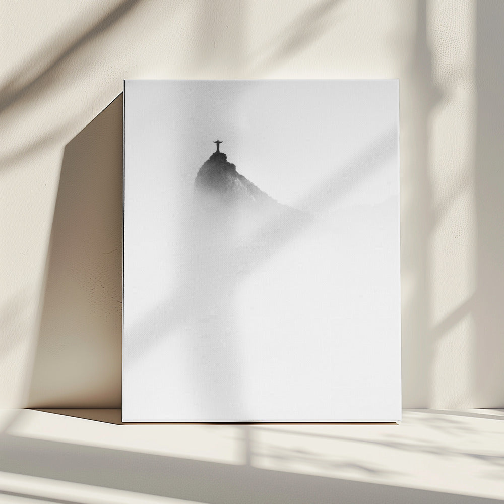Christus in de mist | Canvas