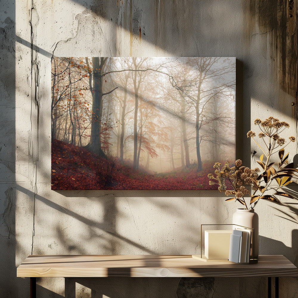 Wachten op het hert. | Canvas