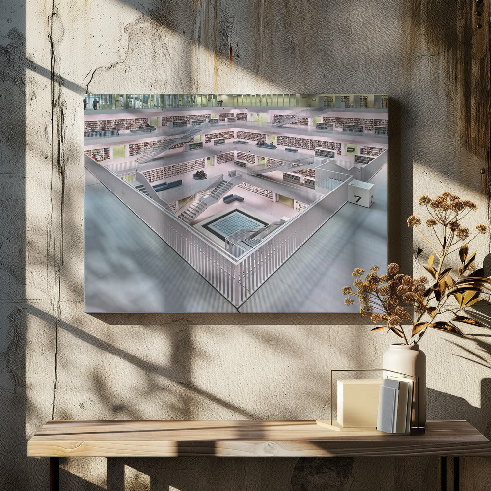 Stadtbibliothek Stuttgart binnenruimte I | Canvas