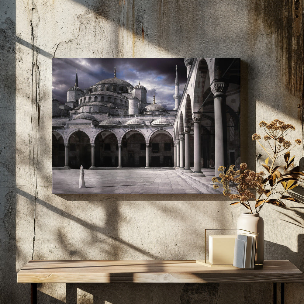 Dame en de moskee | Canvas