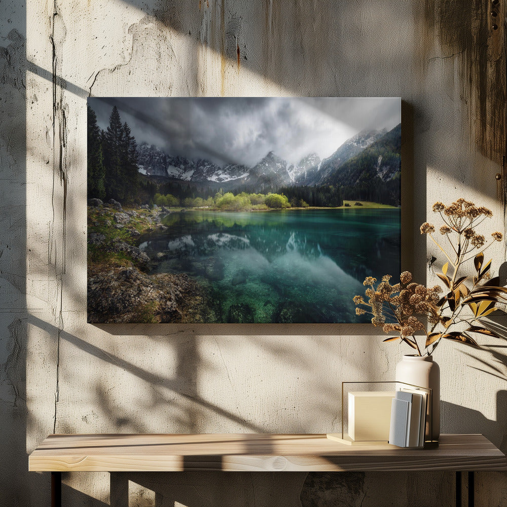 Turquoise blauw. | Canvas