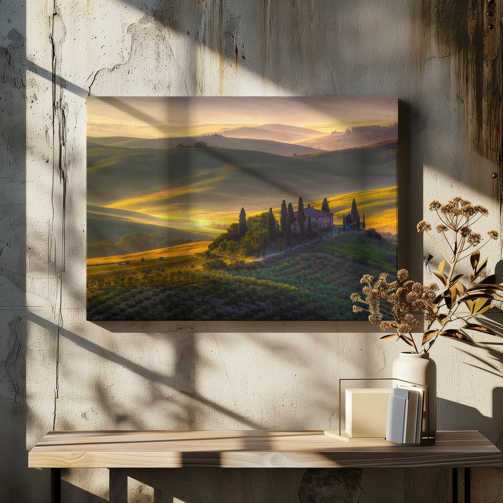 Van groen en goud | Canvas