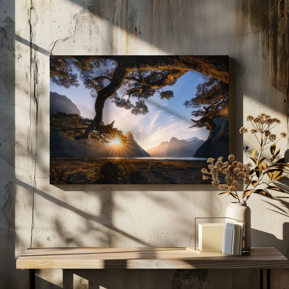 Zonnige dag in Milford Sound | Canvas