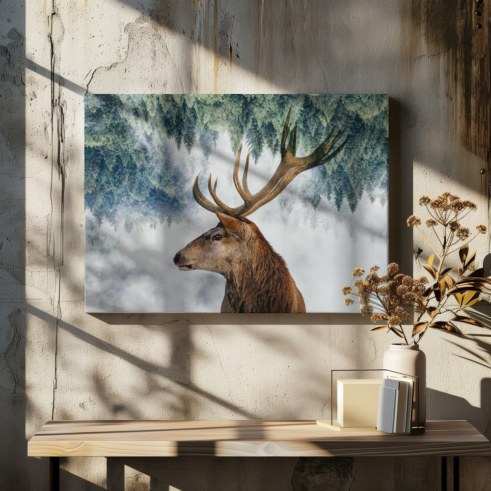 Het hert en het bos | Canvas