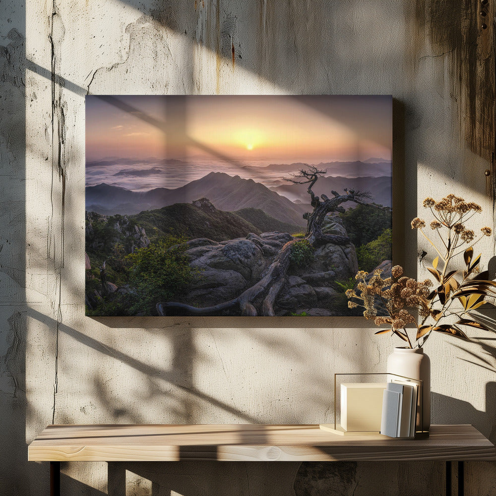Zonsopgang op de top | Canvas