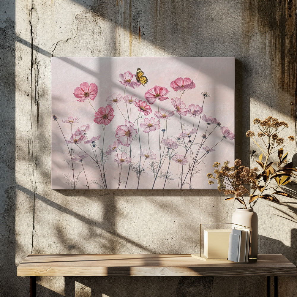 Kosmos en Vlinder | Canvas