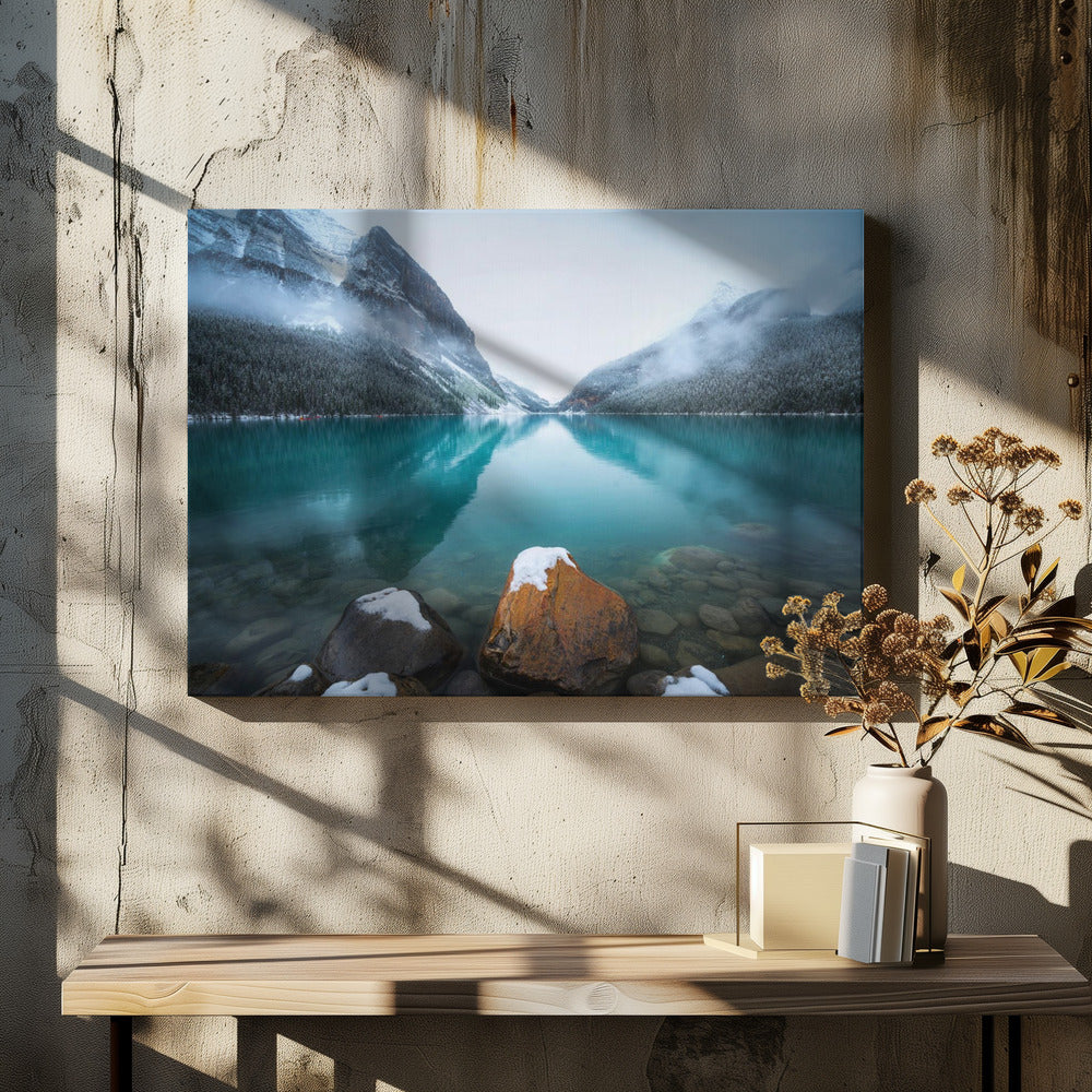 Mistig Lake Louise | Canvas