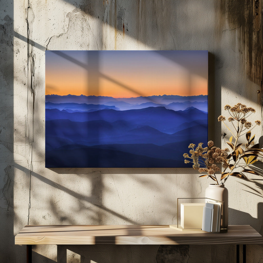 Mistige Bergen | Canvas