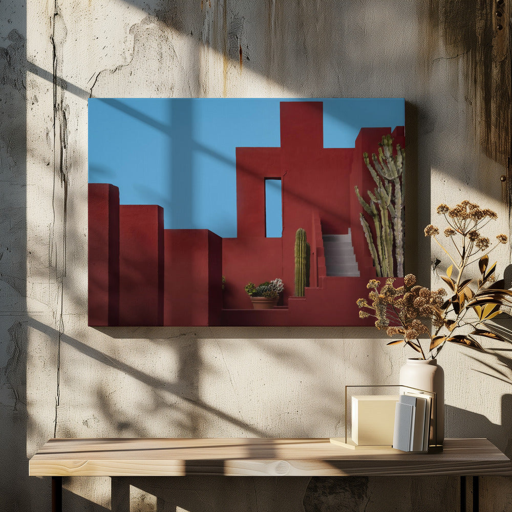 Muurschildering Rood #15 | Canvas