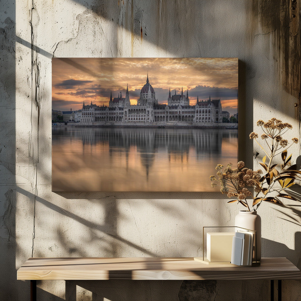 Zonsopgang in Boedapest | Canvas