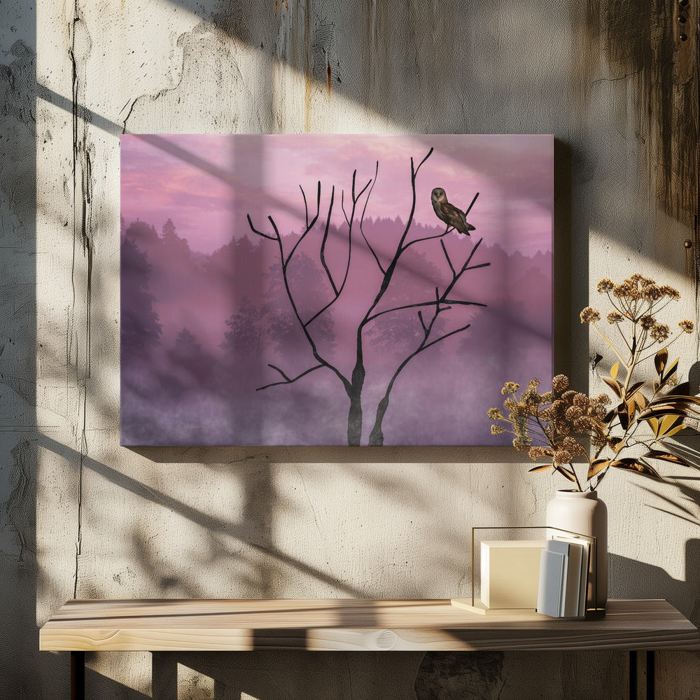 Roze lucht in de ochtend | Canvas