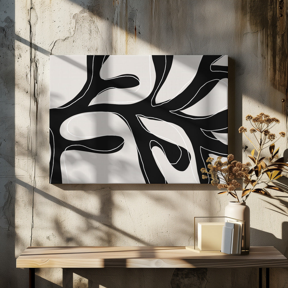 Abstract Twig Zwart-Wit | Canvas