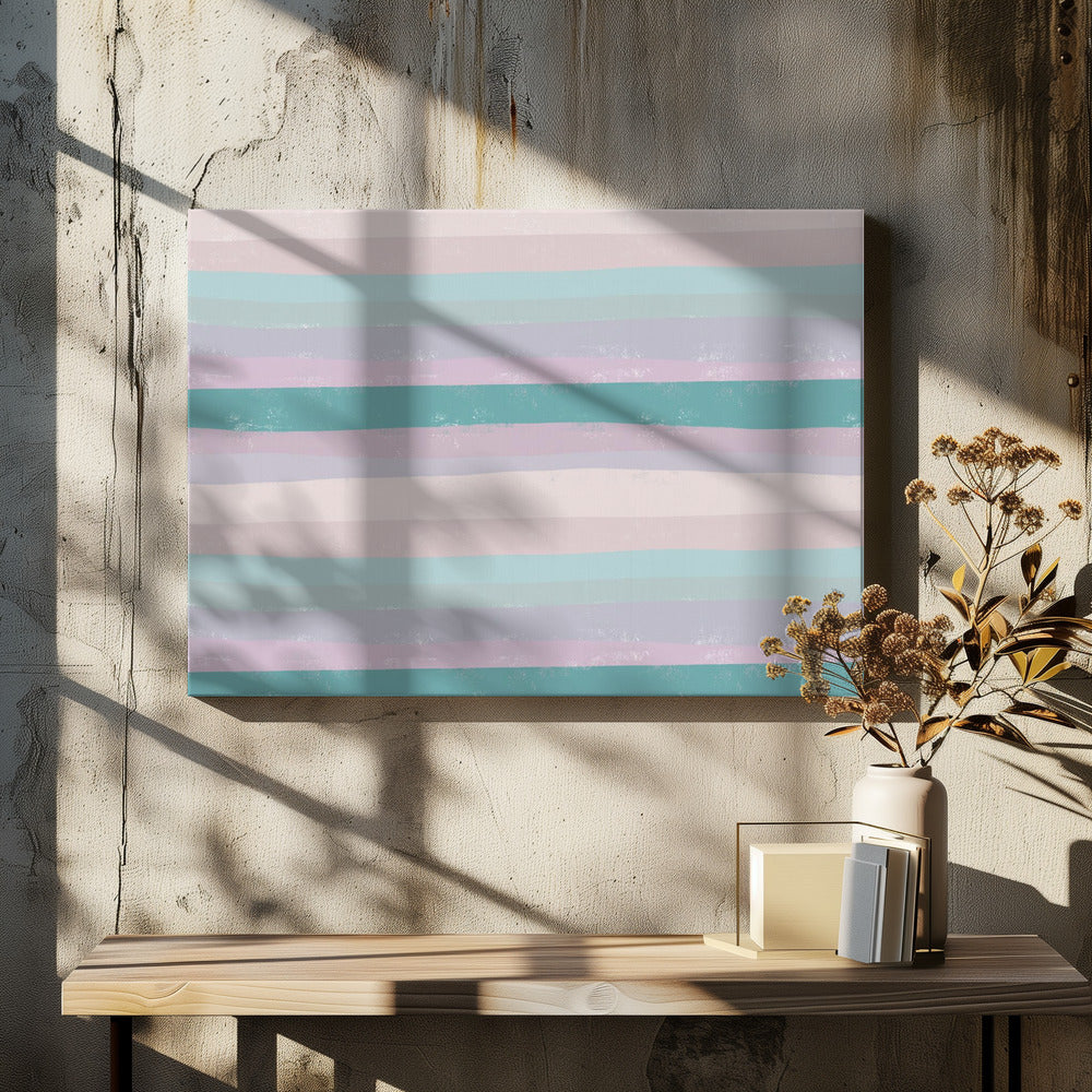 Horizontale strepen in rustgevende tinten | Canvas