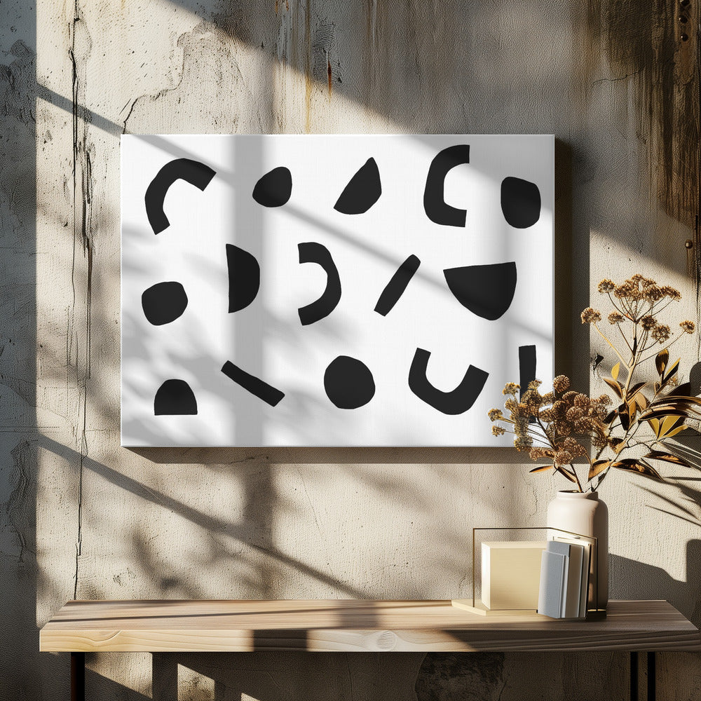 Zwarte geometrische vormen | Canvas