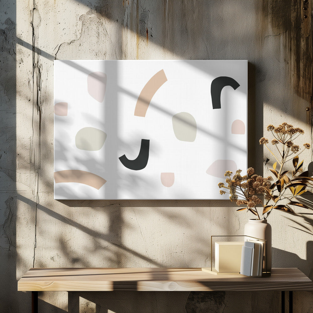 Organische vormen en neutrale tinten | Canvas