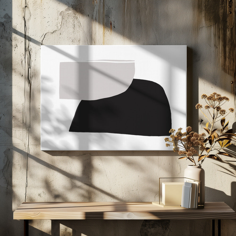 Monochrome organische vormen | Canvas