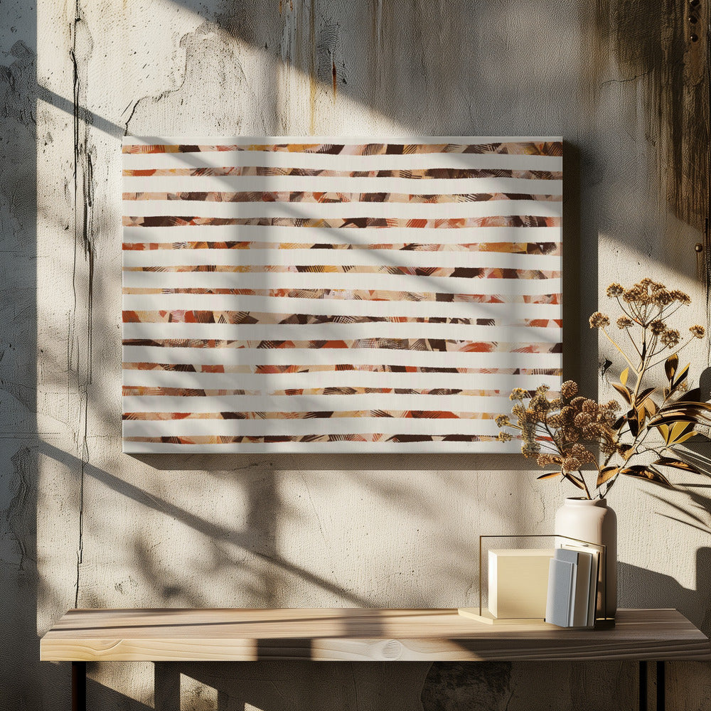 Strepen van aardse warmte | Canvas