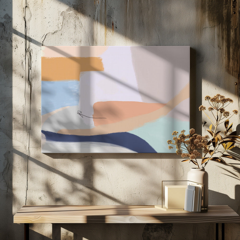 Zachte pastelkleuren en vloeiende organische vormen | Canvas