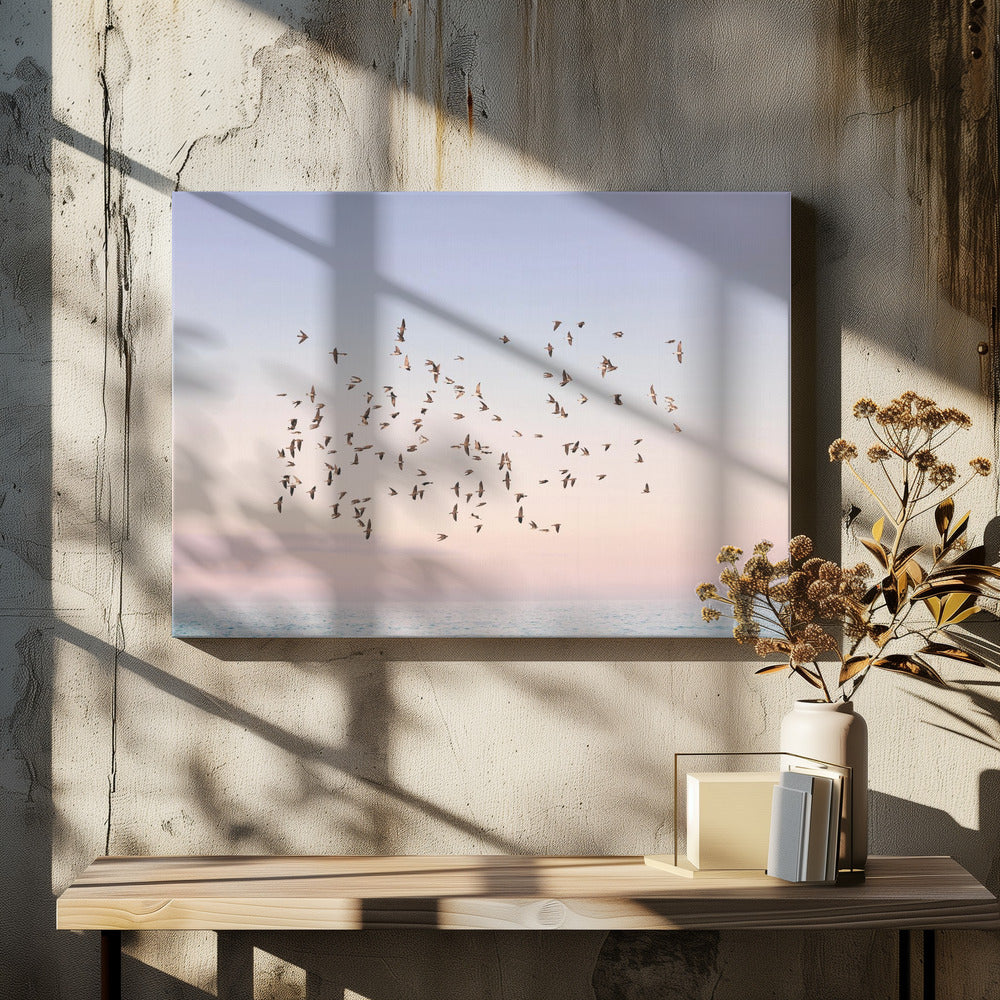 Zonsondergangvlucht | Canvas