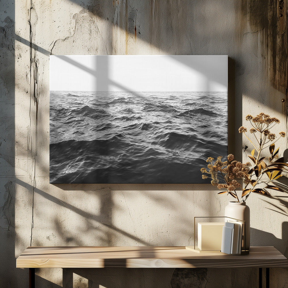 Golvende Horizon Zwart-wit | Canvas