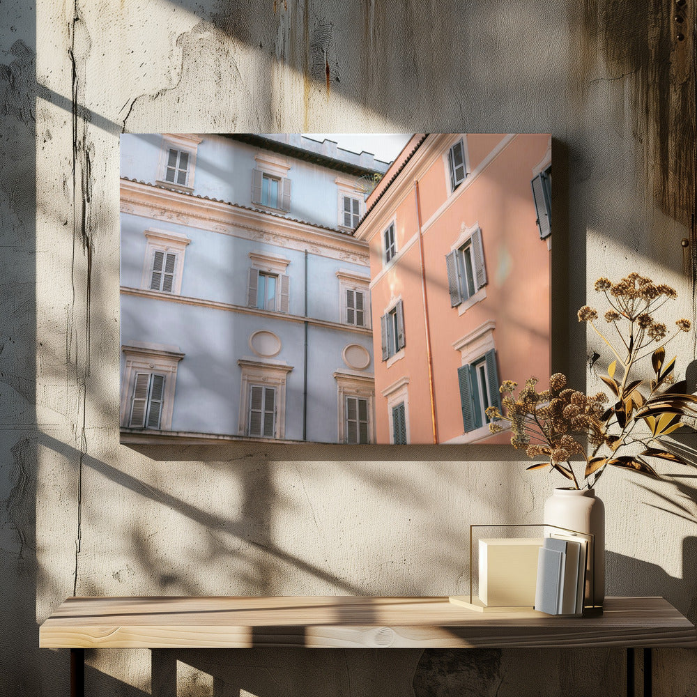 Trastevere in lila en roze | Canvas
