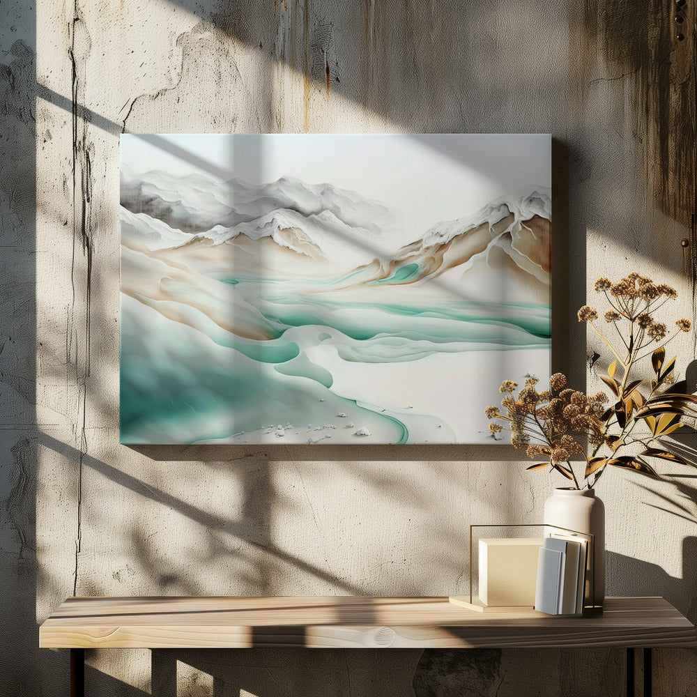 Rustige Alpenstroom | Canvas