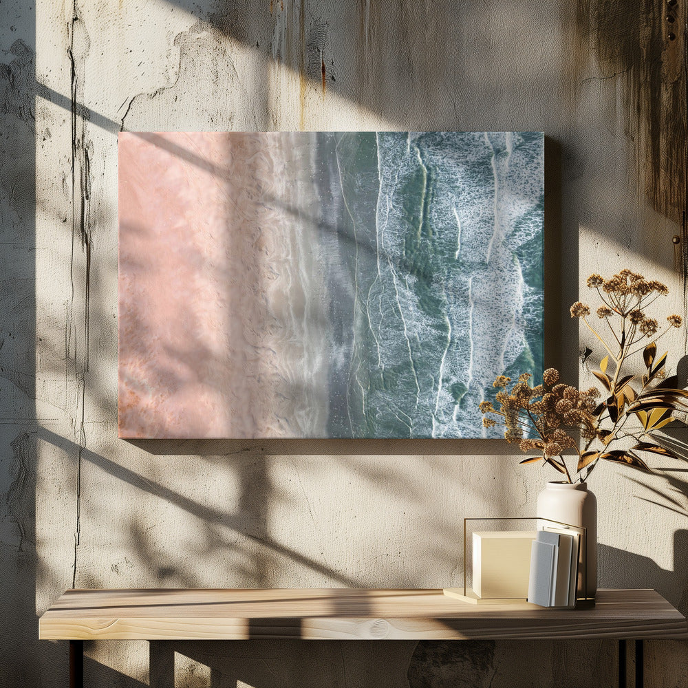 Roze en blauwe kust | Canvas