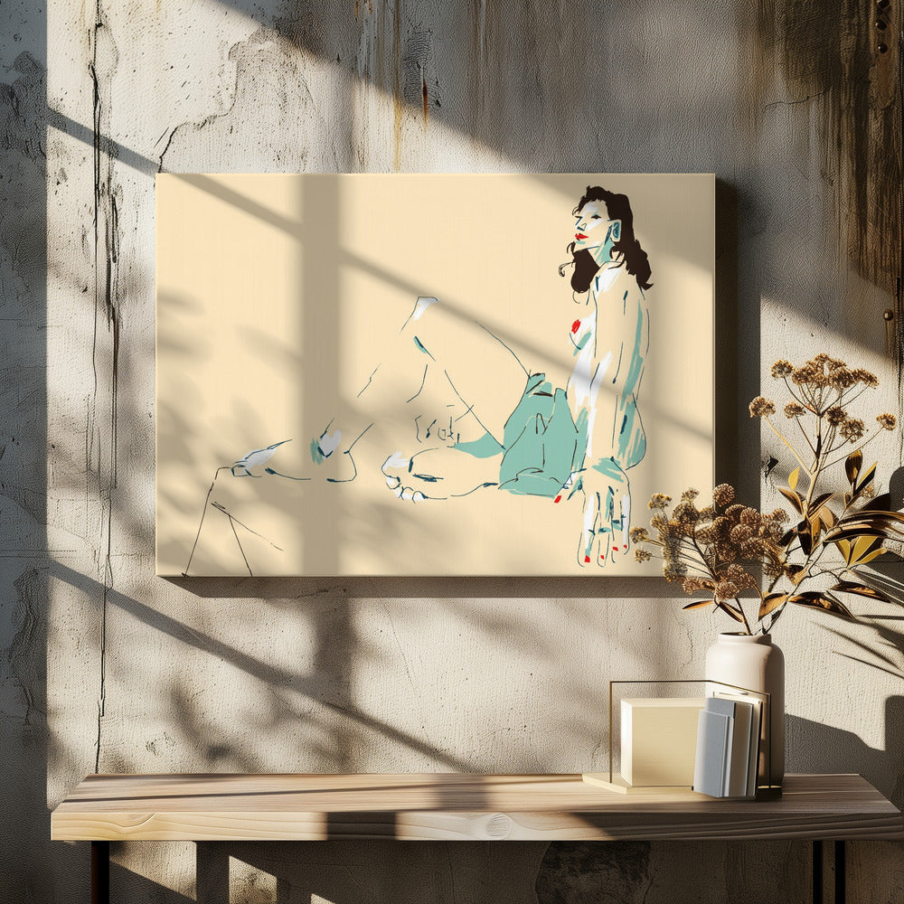 Meisje zittend | Canvas