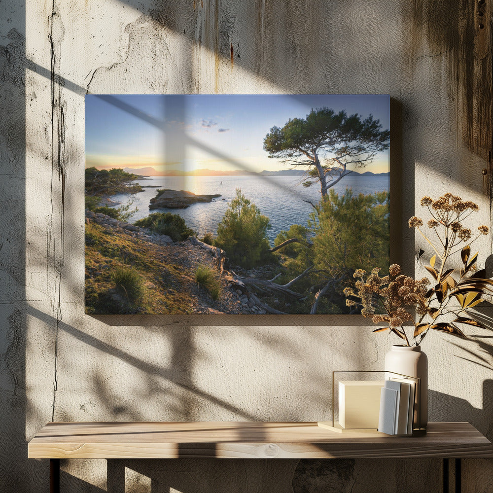Mediterrane zonsondergang | Canvas