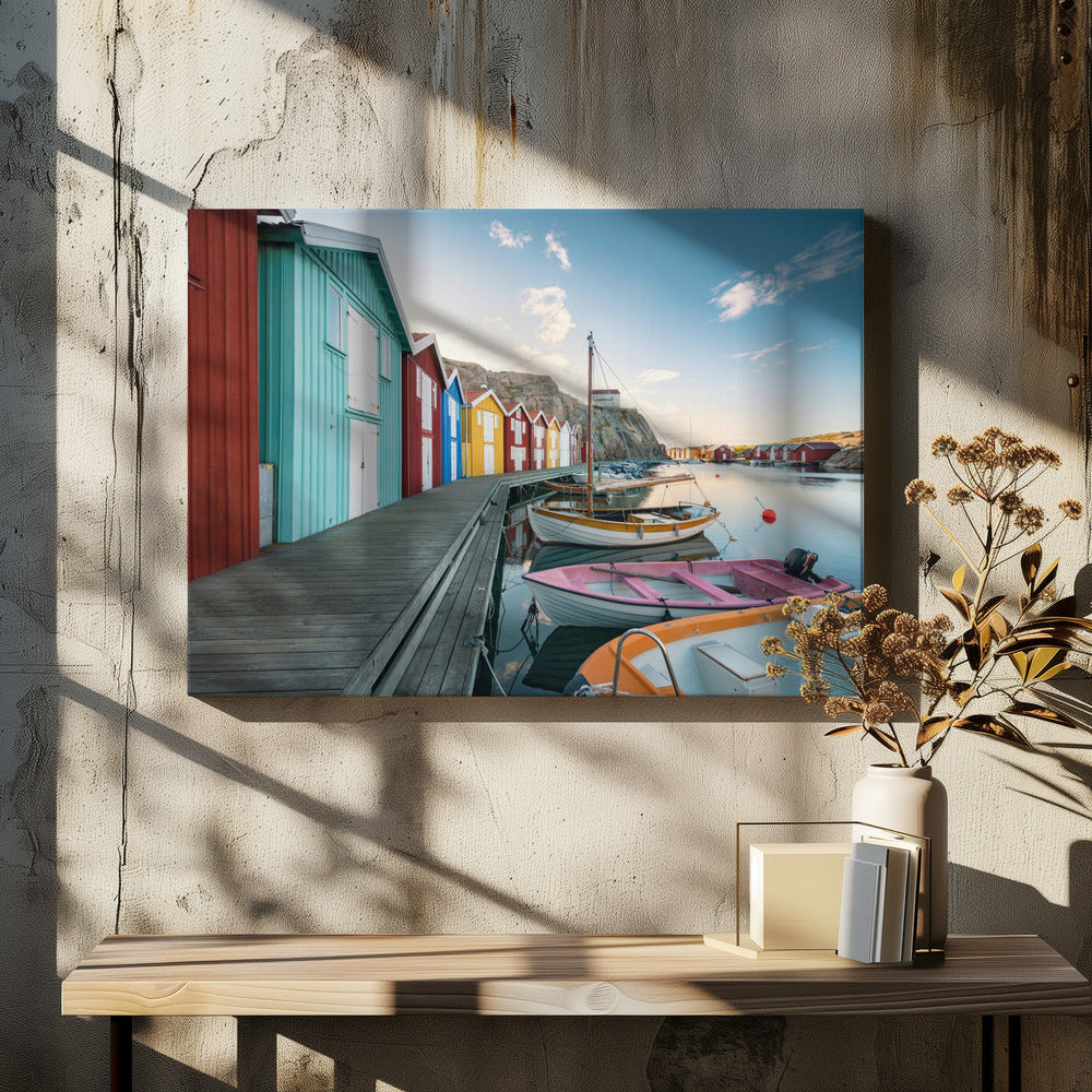 Gekleurde Haven | Canvas