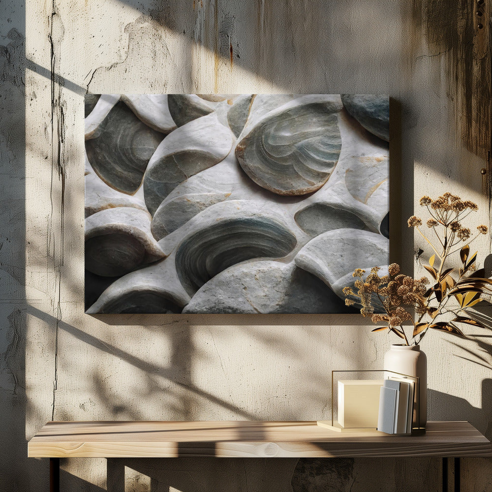 Harmonie van stenen bloemblaadjes | Canvas