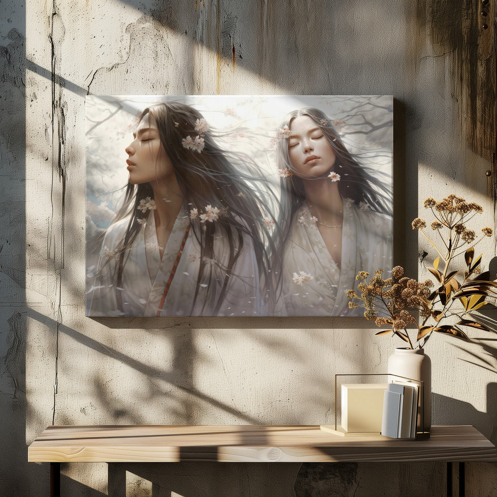 Bloemblaadjes van Sereniteit | Canvas