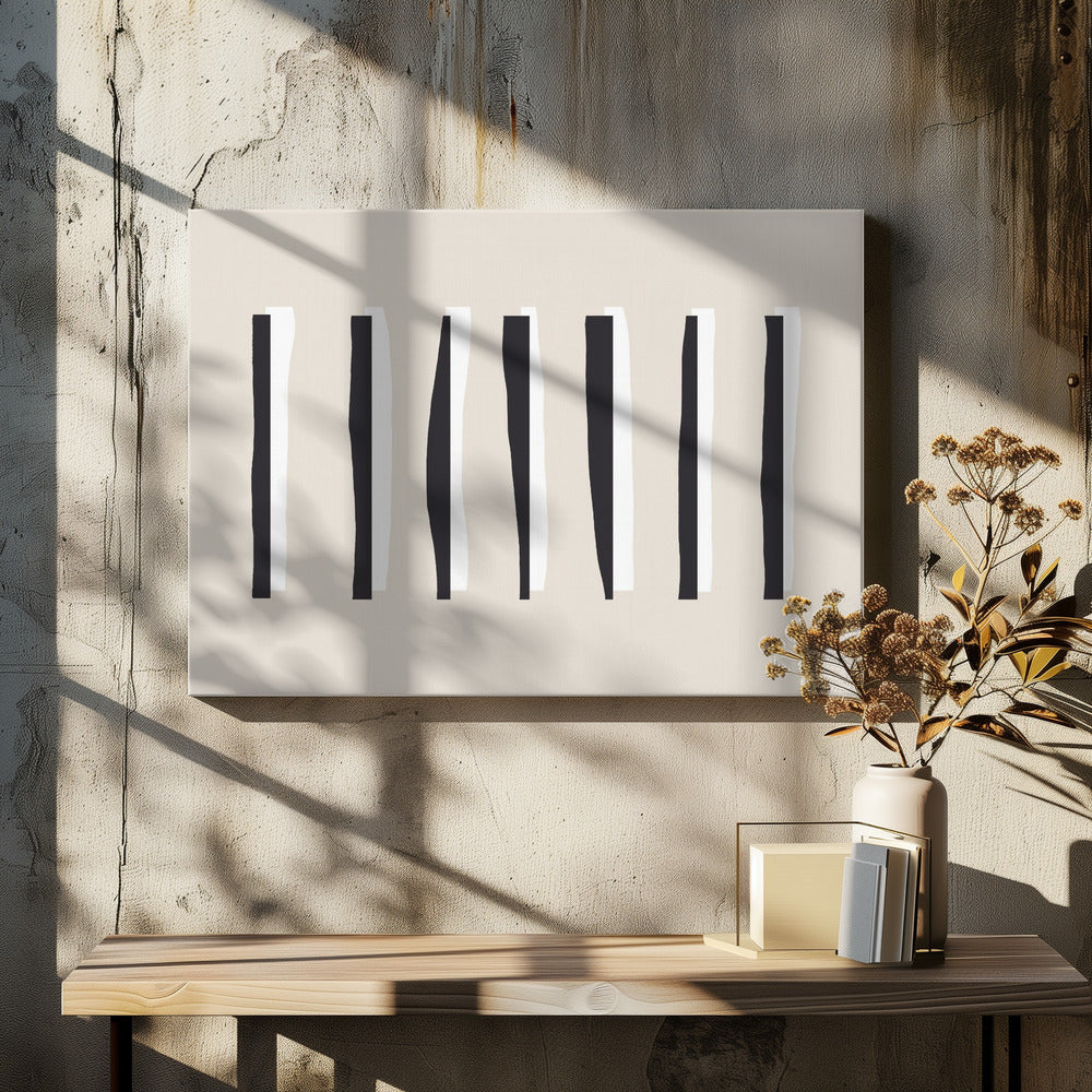 vertical Black And White Stripes | Canvas