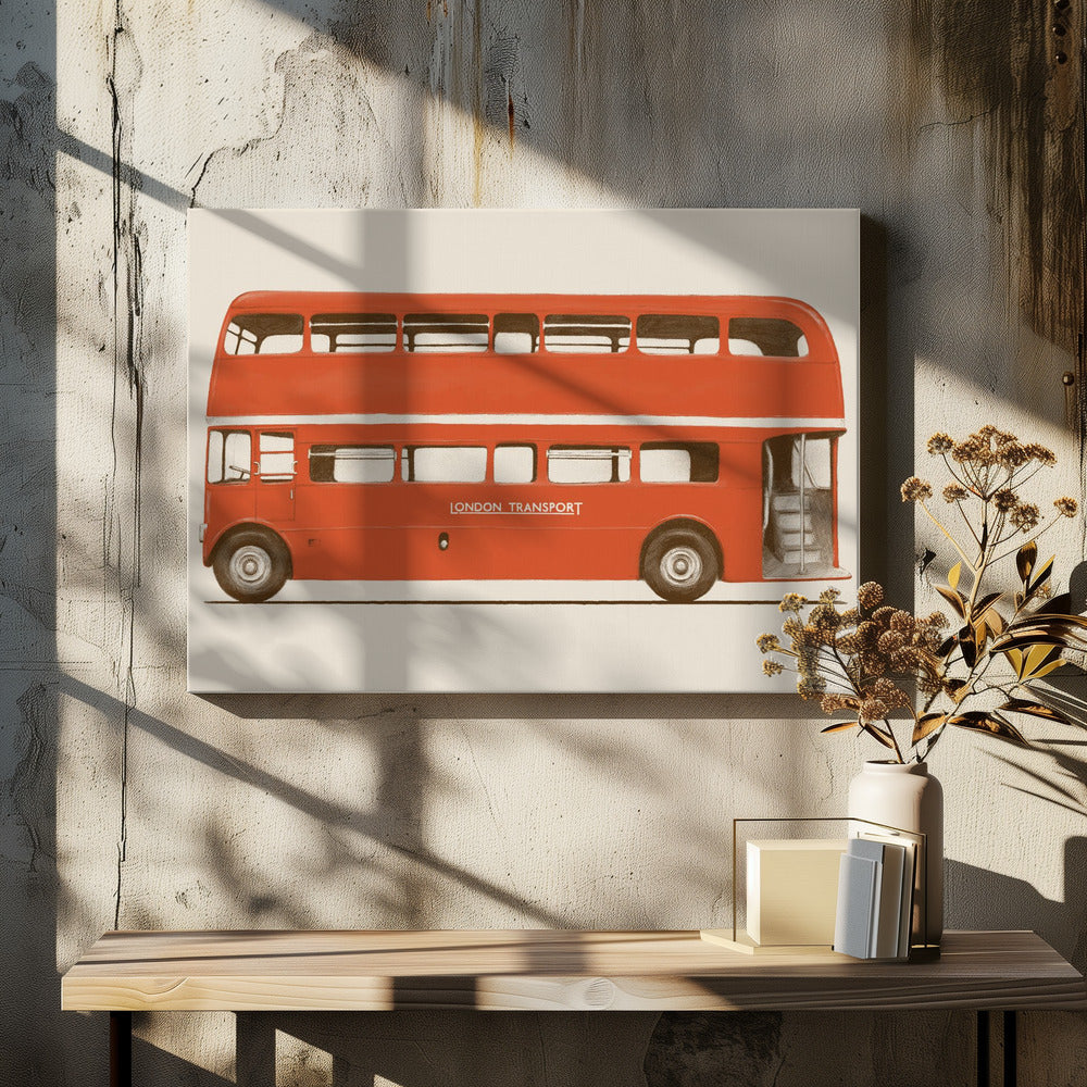 Rode Engelse bus | Canvas