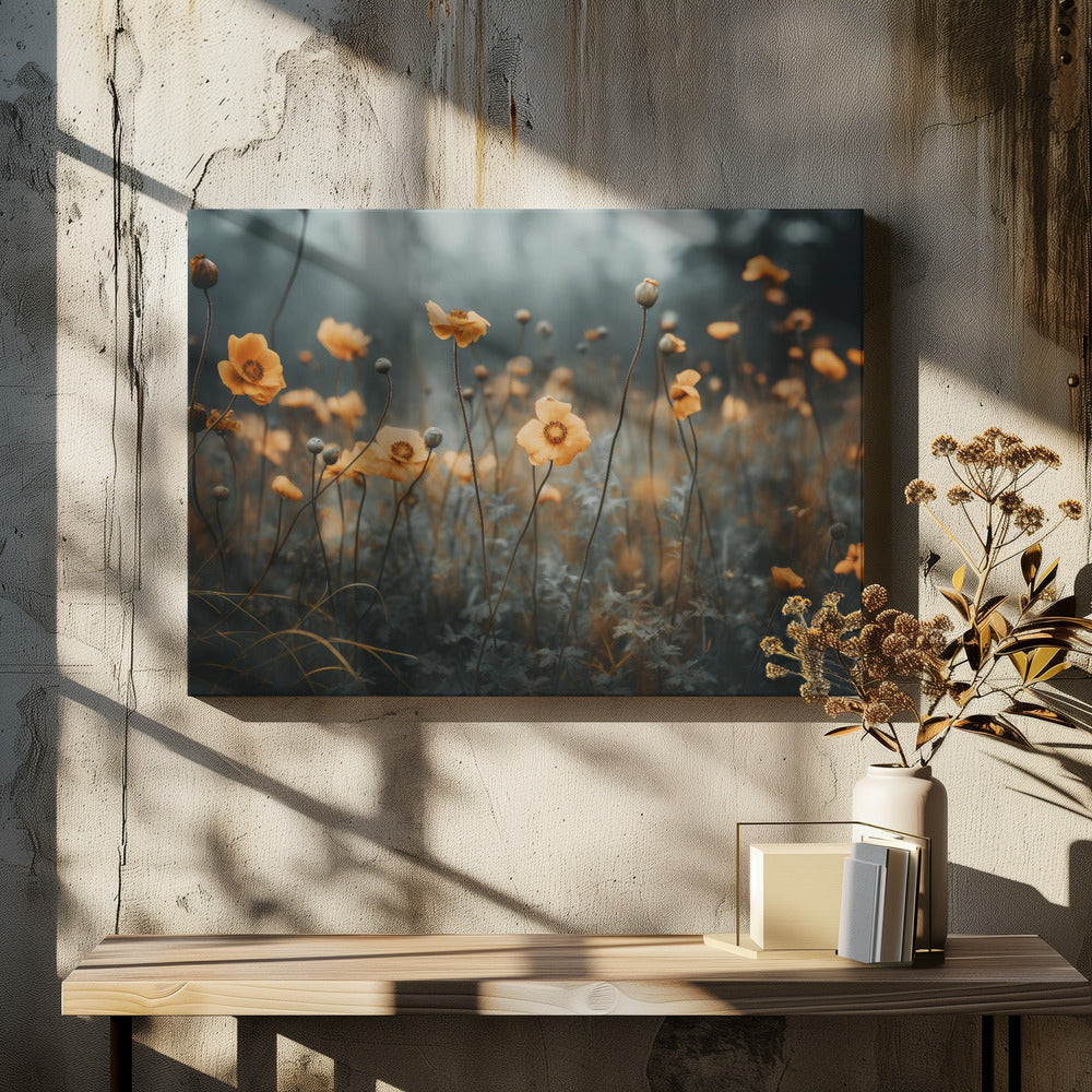 Gouden Klaproos Droom | Canvas