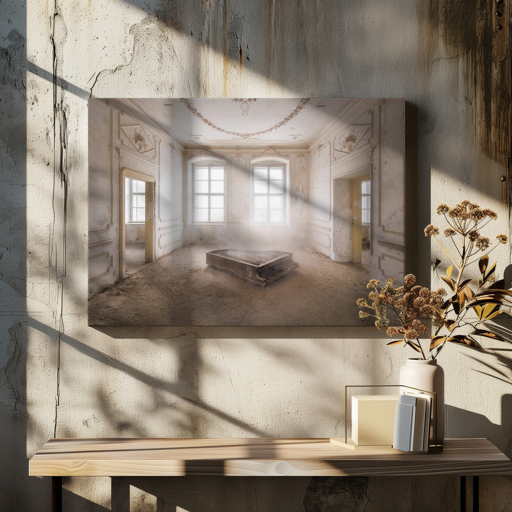 Verlaten piano in het stof | Canvas