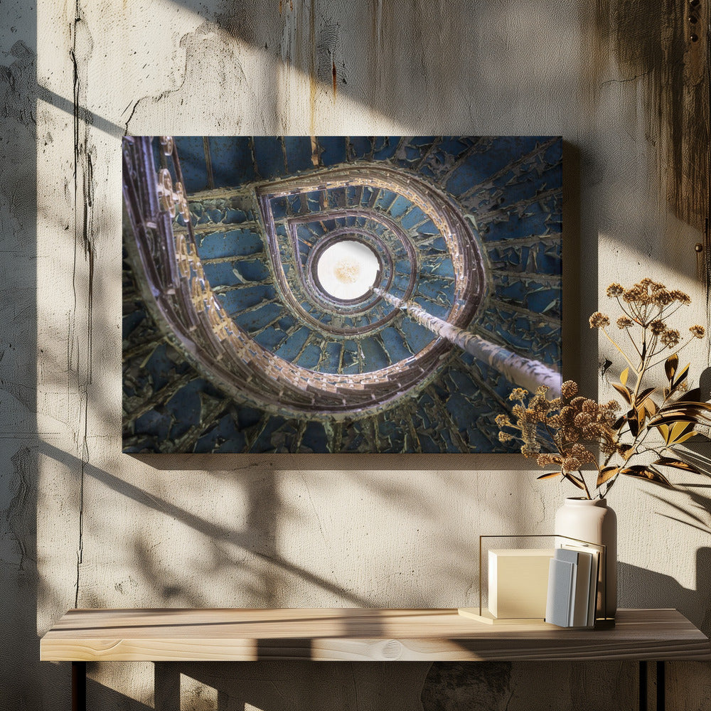 Blauwe trap | Canvas