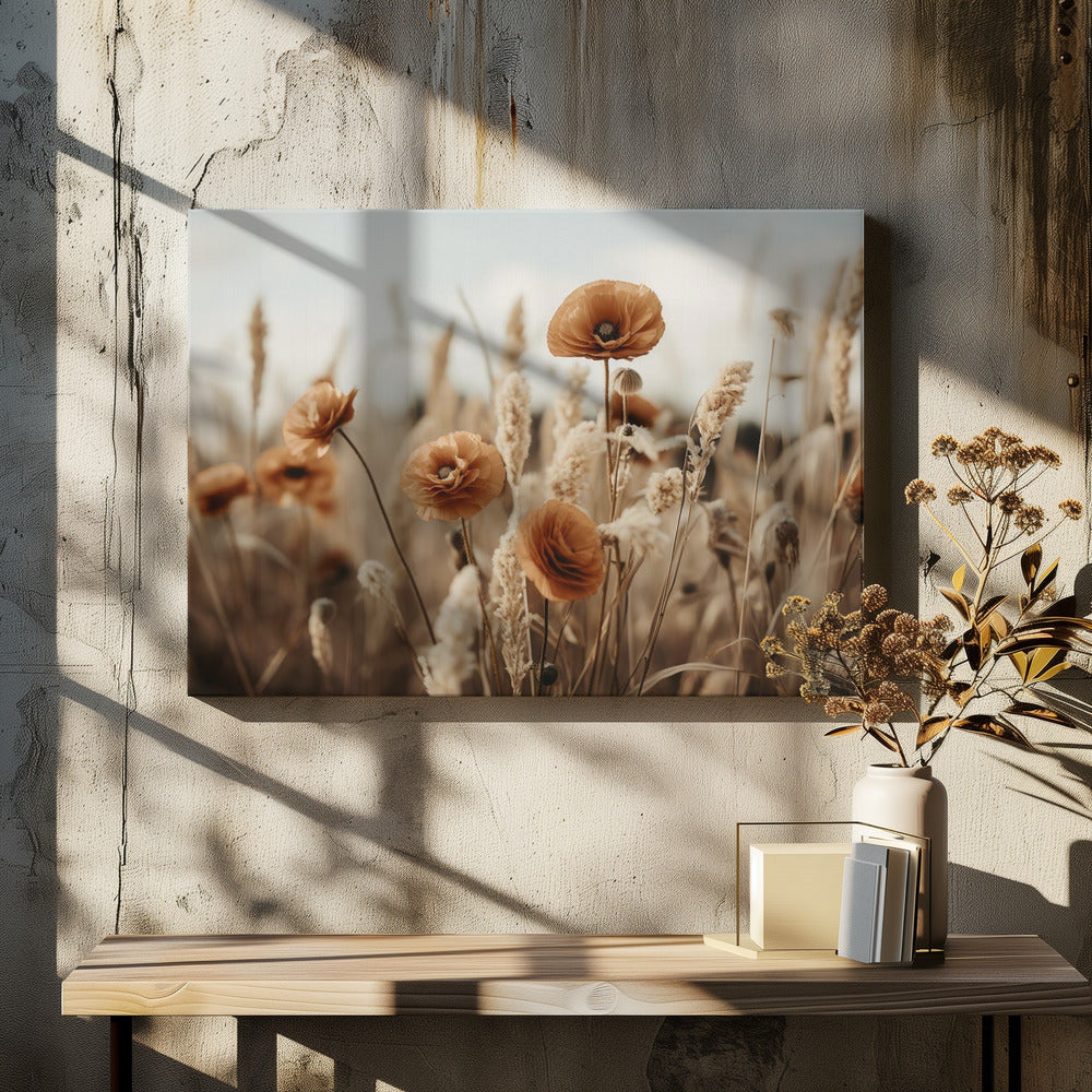 Klaprozen in de bries | Canvas