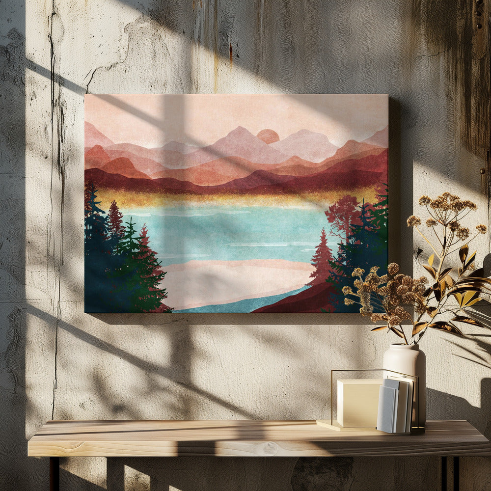 Berg Dageraad Sereniteit | Canvas
