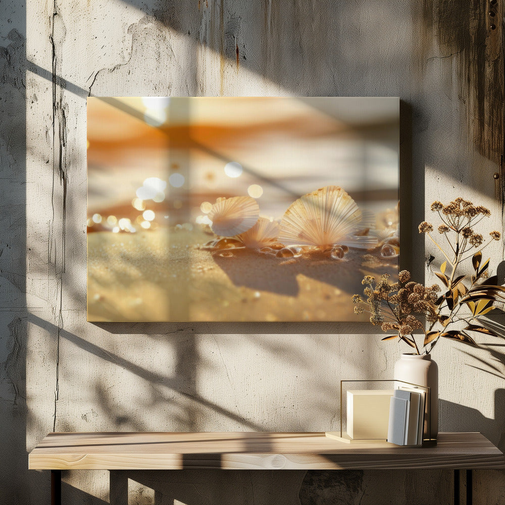 Zonovergoten schelpen | Canvas