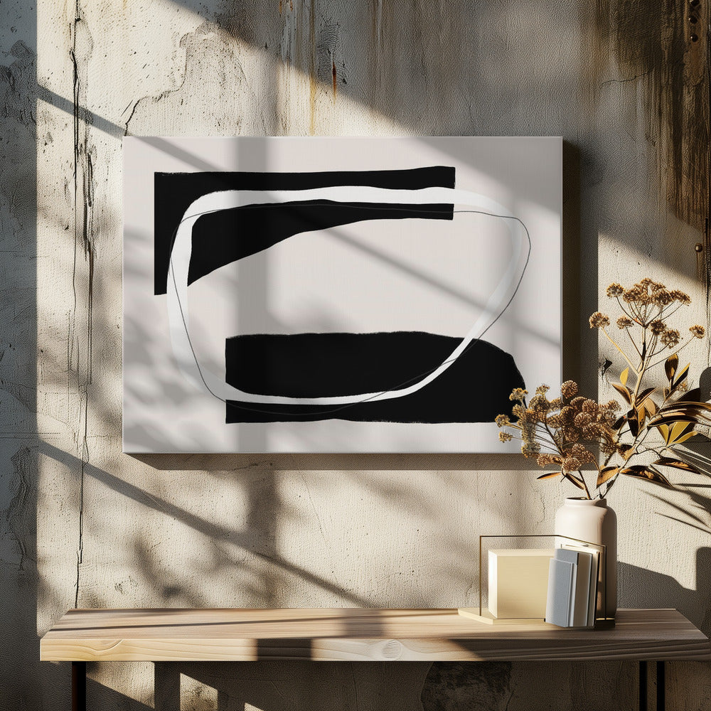 Monochrome stroom | Canvas