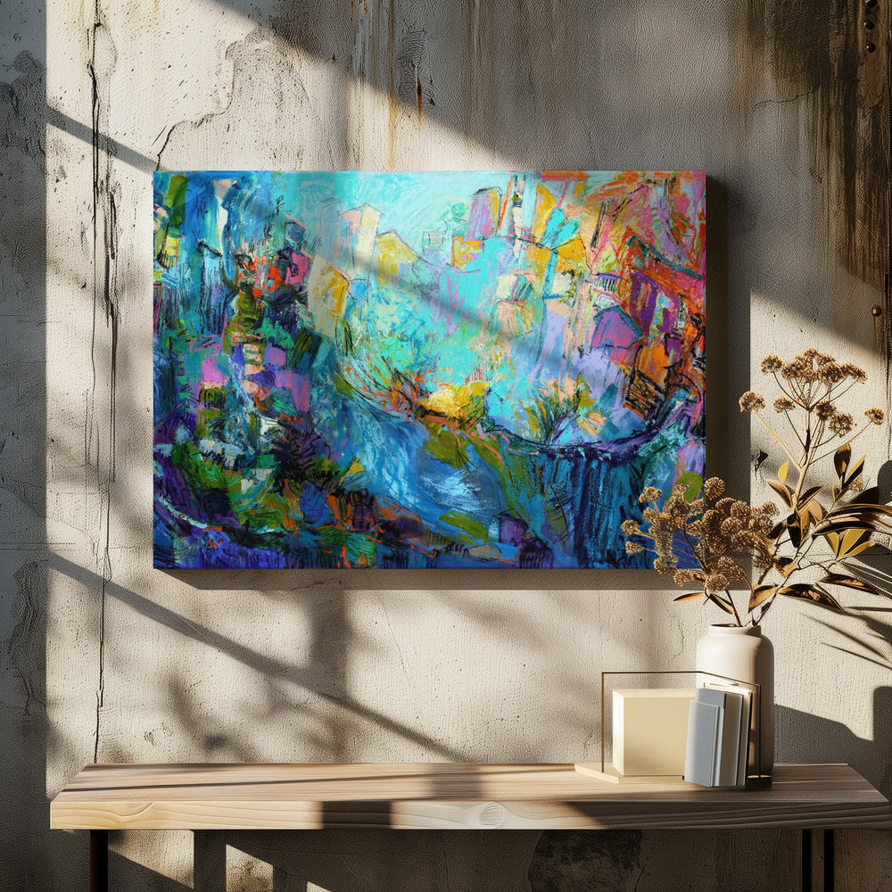Lichtgevende bloemblaadjescascade | Canvas