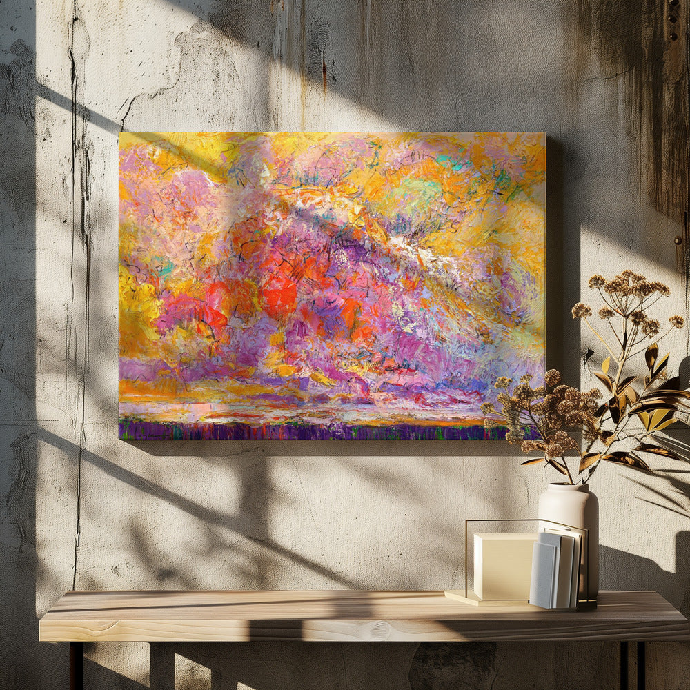 Expressionistisch kleurrijk abstract | Canvas