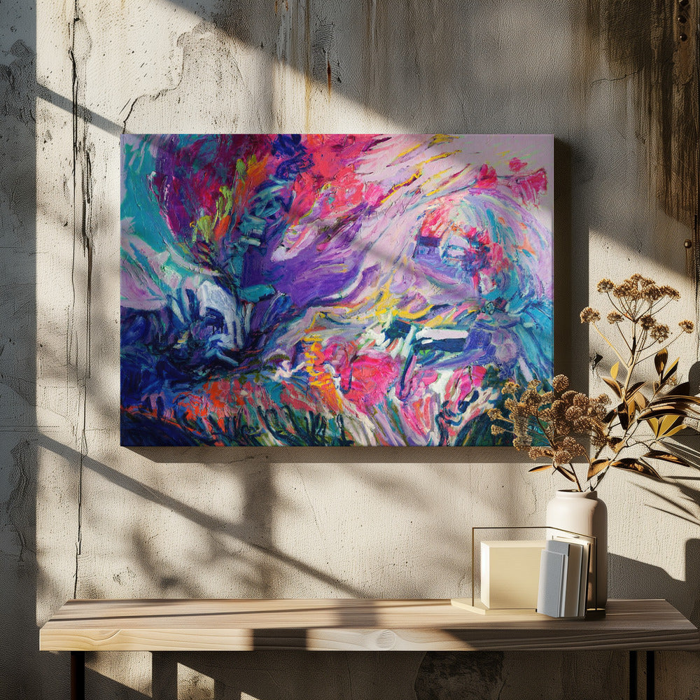 Expressionistisch kleurrijk abstract | Canvas