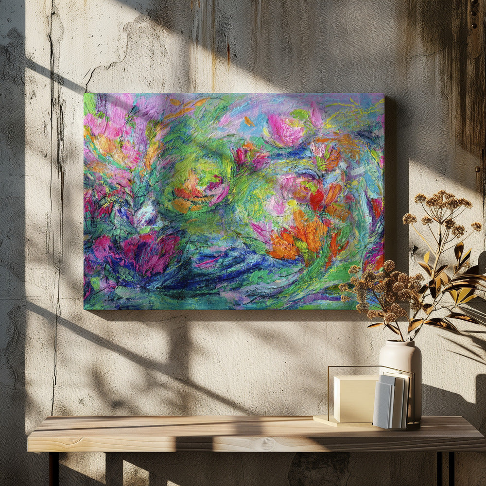 Levendig bloemenlandschap | Canvas