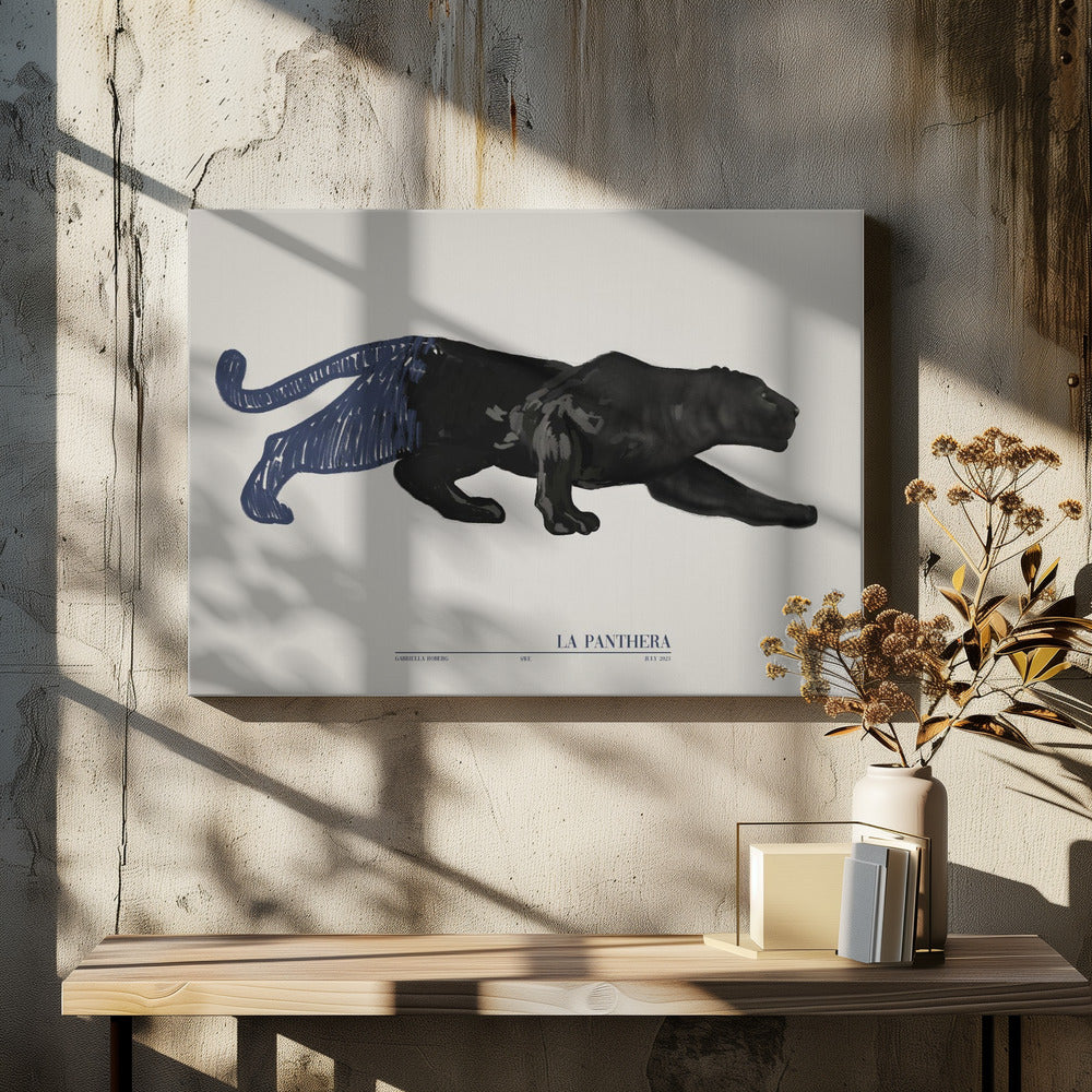 La Panthera (blauw) | Canvas