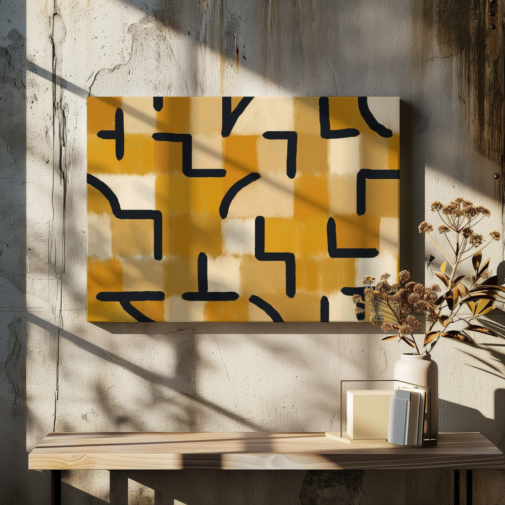 Okerkleurig geruit Blackburn | Canvas