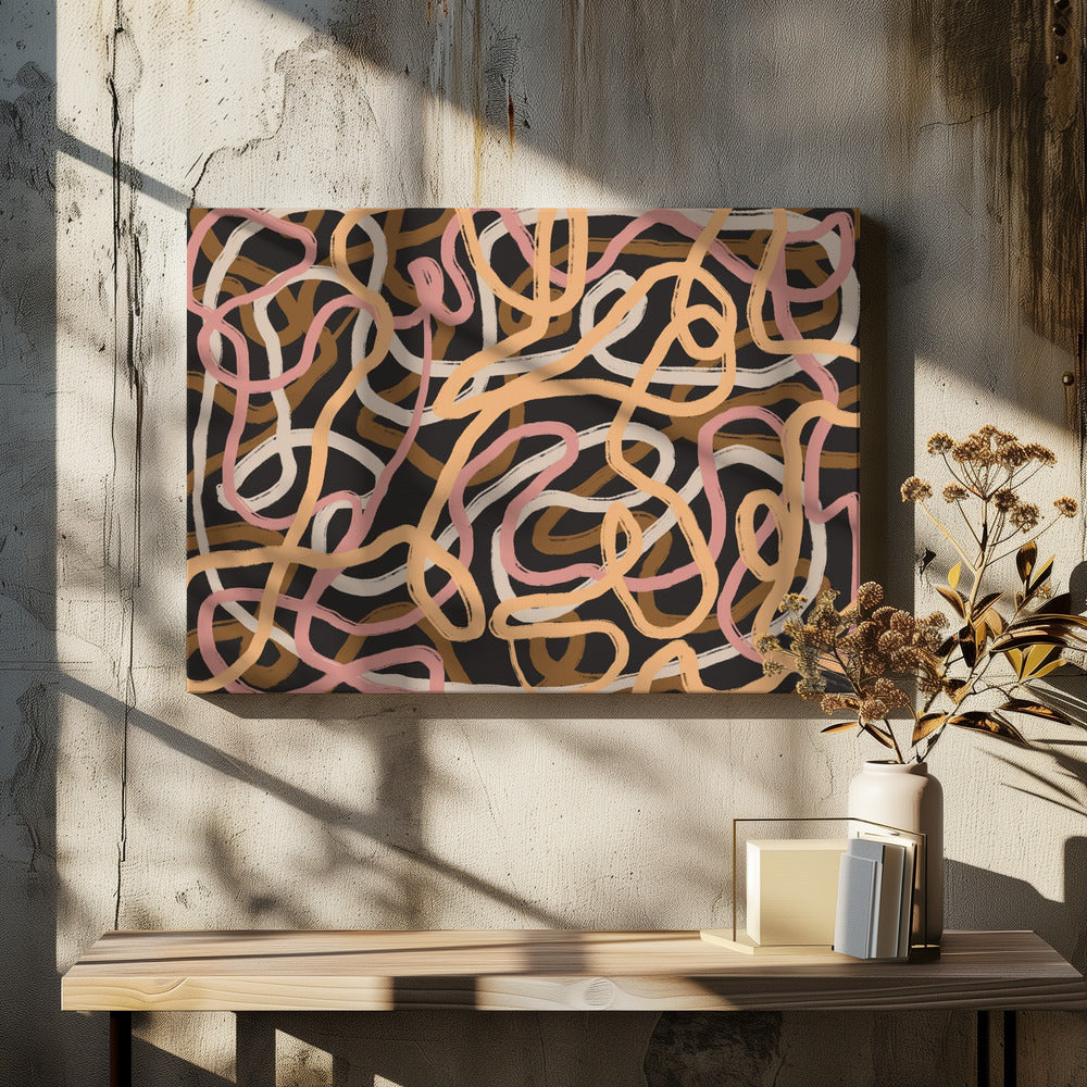 Verwarde reeks kleurrijke lijnen | Canvas