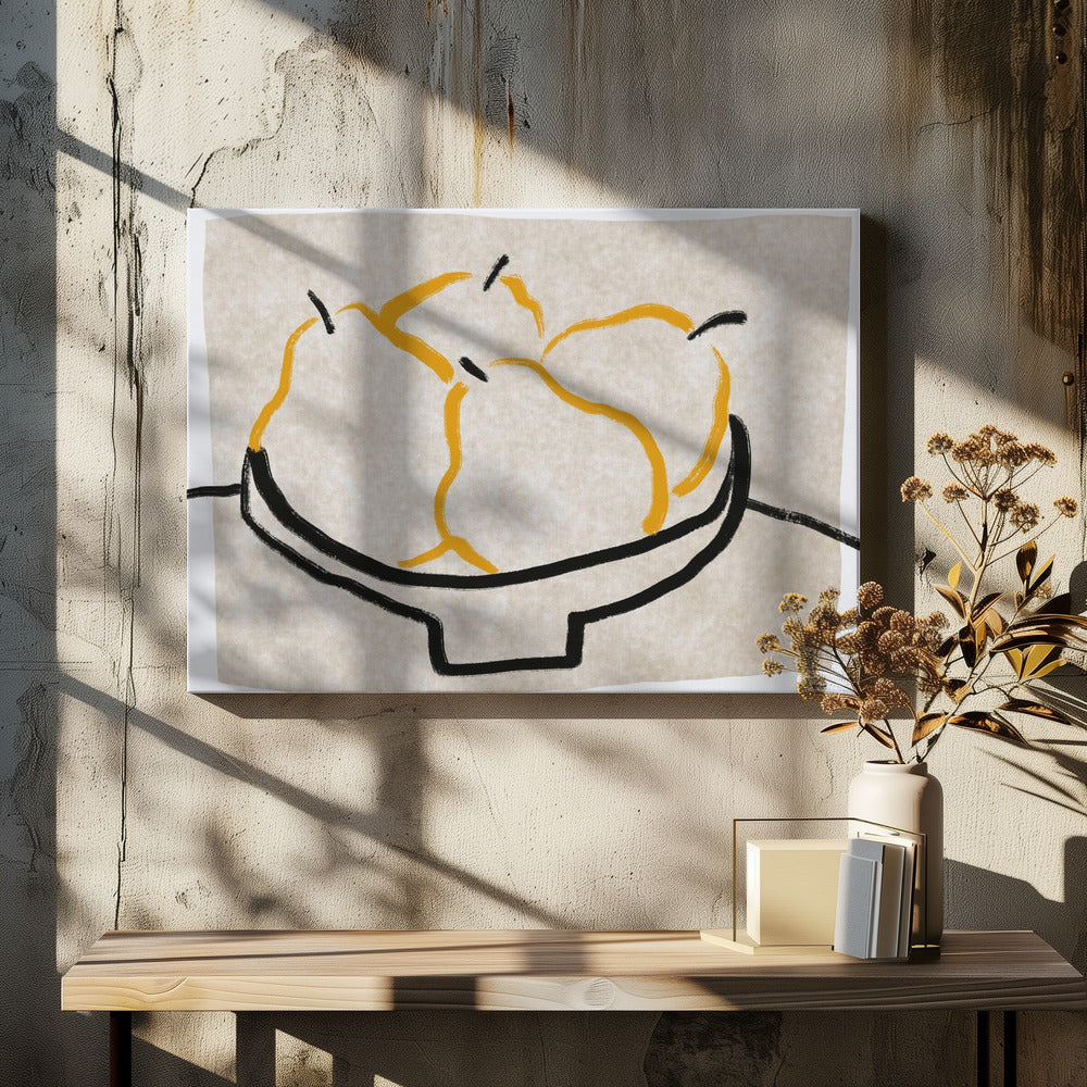 Lijnkunst peer | Canvas